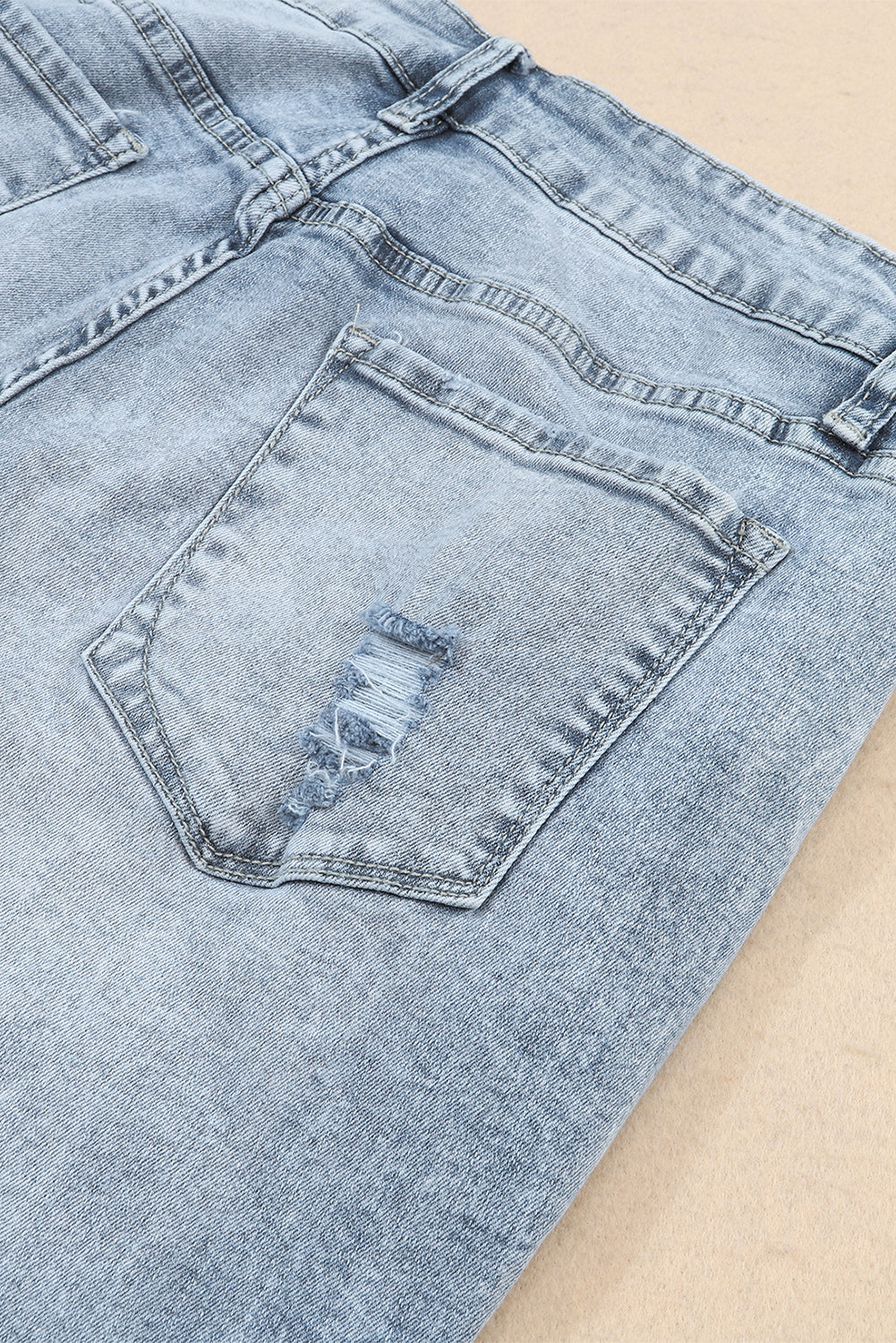 Blue High-Rise Fitted Light-Wash Jeans