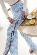 Checked Wide-Leg Y2K Pants