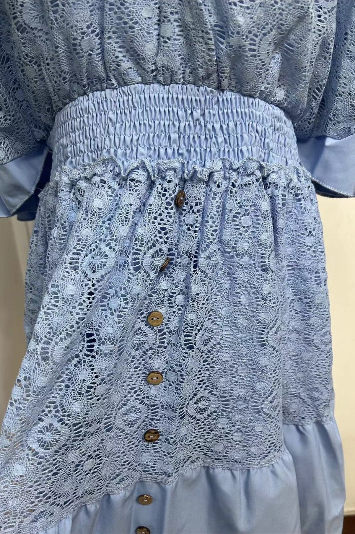 Batwing Boho Dress with Lace Details