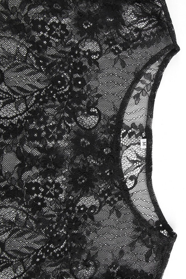 Sheer Tiered Co-Ord Set with Lace Details