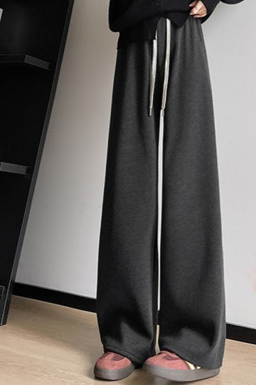 High-Rise Knit Draped Pants