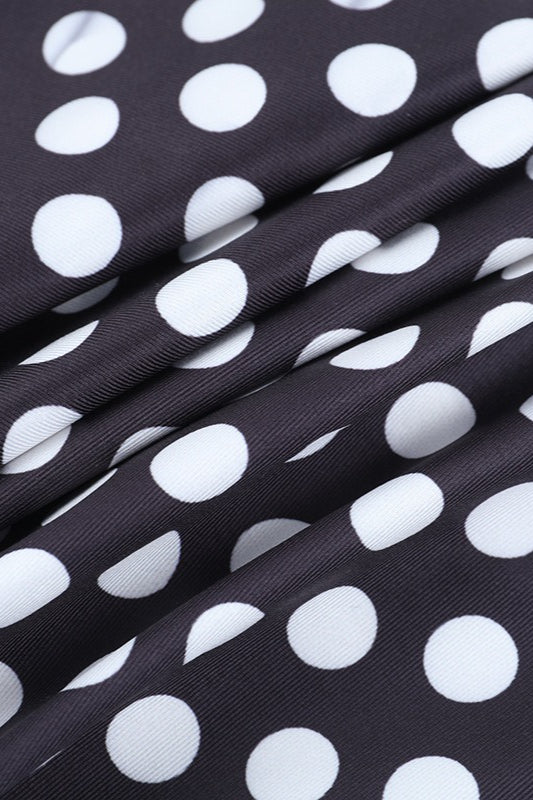 Polka-Dot Cropped Ruched Crop Top with a Halter Neck