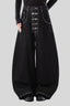 Wide-Leg Denim Draped Jeans