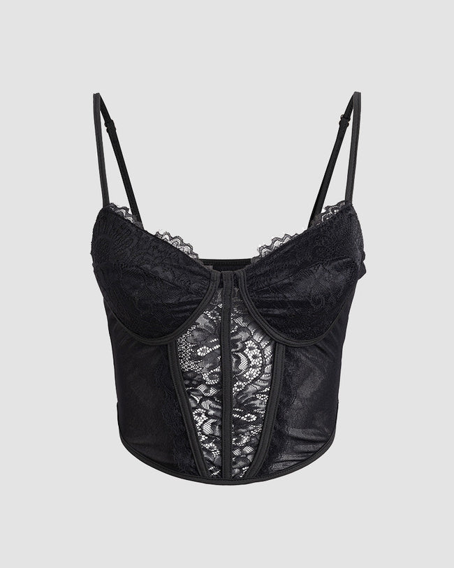 Cropped Corset Top with Lace Details Main image