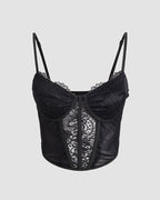 Cropped Corset Top with Lace Details