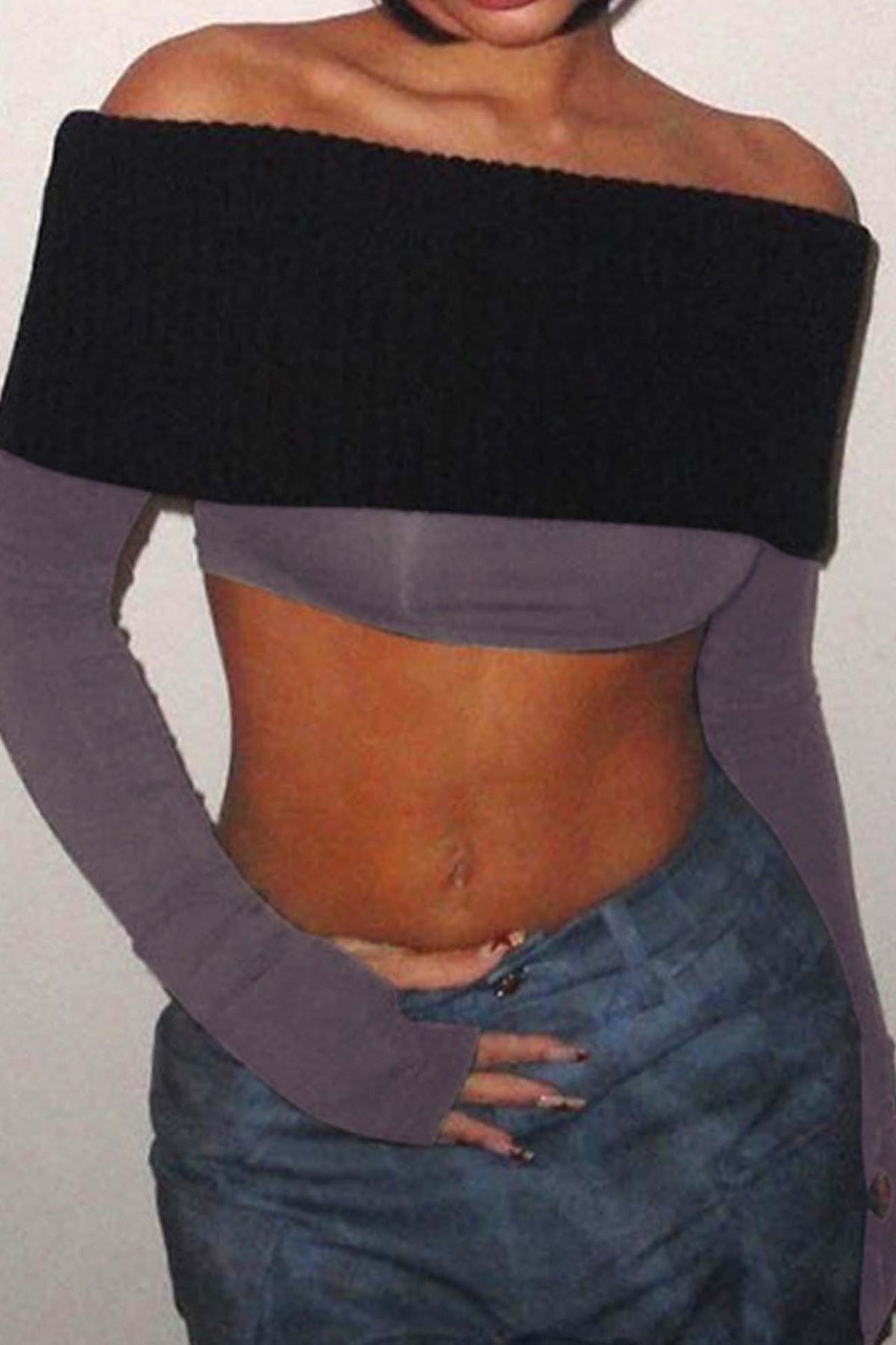 Off-Shoulder Long-Sleeve Top