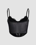 Cropped Corset Top with Lace Details
