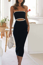 Striped Knit Sleeveless Dress