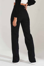 High-Rise Flared Distressed Jeans