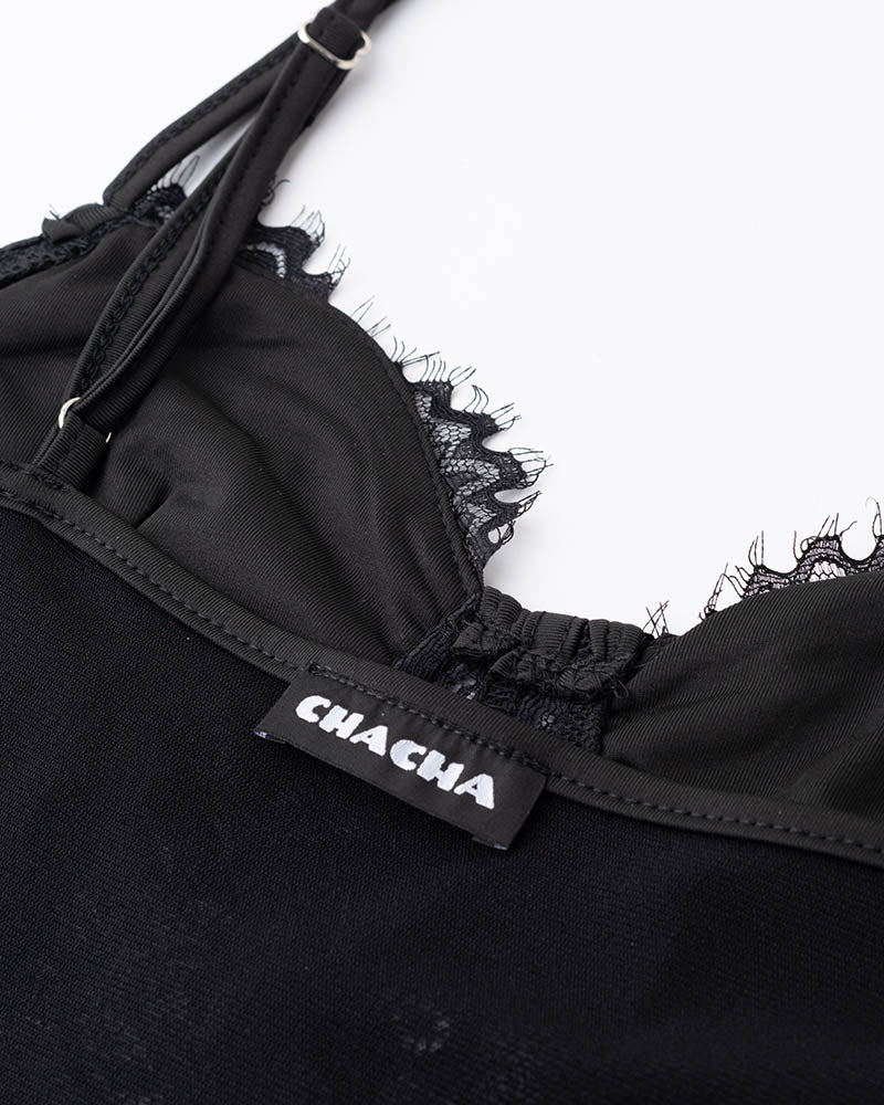 Cropped Corset Top with Lace Details