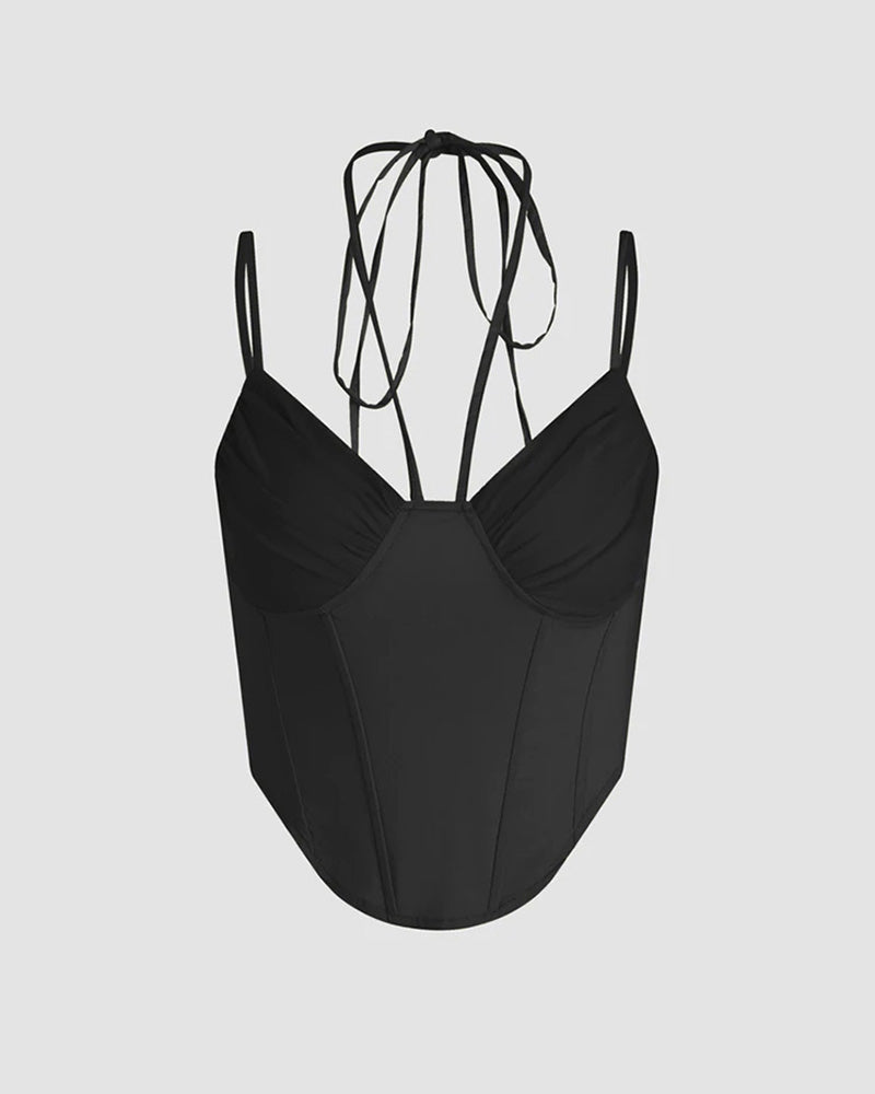 Corset Top with a Halter Neck