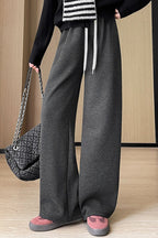 High-Rise Knit Draped Pants