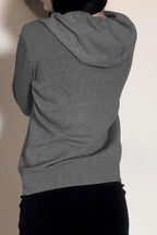 Skeleton-Print Zip-Detail Streetwear Hoodie