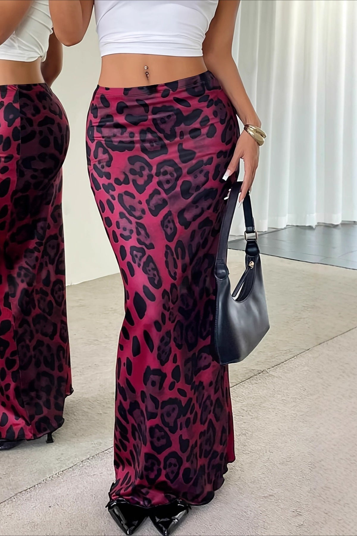 Leopard-Print Maxi Skirt