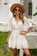 Batwing Boho Dress with Lace Details