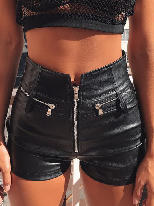 Zip-Up Shorts with Pocket in Full Size