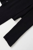 Ribbed Long-Sleeve Top with a V-Neck
