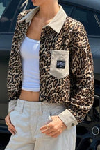 Leopard-Print Coat with Button Details
