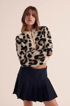 Leopard-Print Retro Cardigan