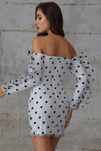 Polka-Dot Chiffon Mini Dress