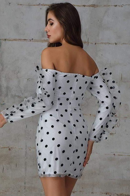 Polka-Dot Chiffon Mini Dress