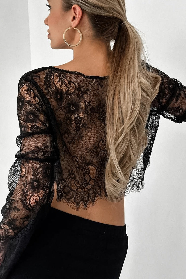 Sheer Tiered Co-Ord Set with Lace Details