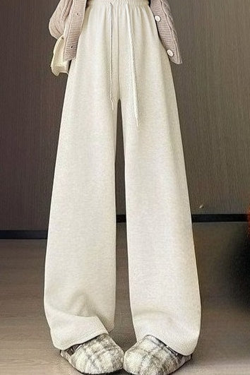 High-Rise Knit Draped Pants