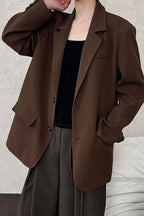 Waffle-Texture Oversized Blazer