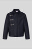 Washed Denim Jacket with Toggle Fastenings