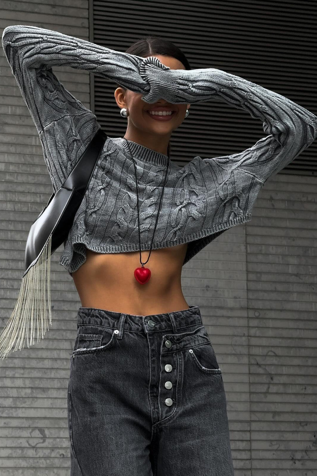 Knit Fitted Cropped Sweater