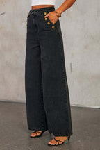 Wide-Leg Denim Cropped Top & Pants Set