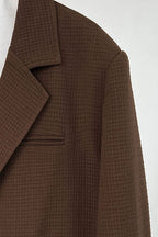 Waffle-Texture Oversized Blazer