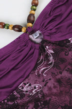 Printed Asymmetric Retro Top with a Halter Neck