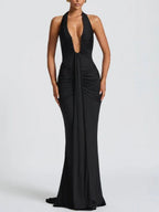 Halterneck Mermaid Dress with an Open Back
