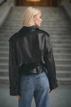 Leather Cropped Streetwear Coat