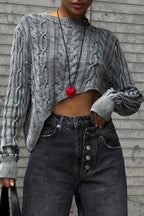 Knit Fitted Cropped Sweater