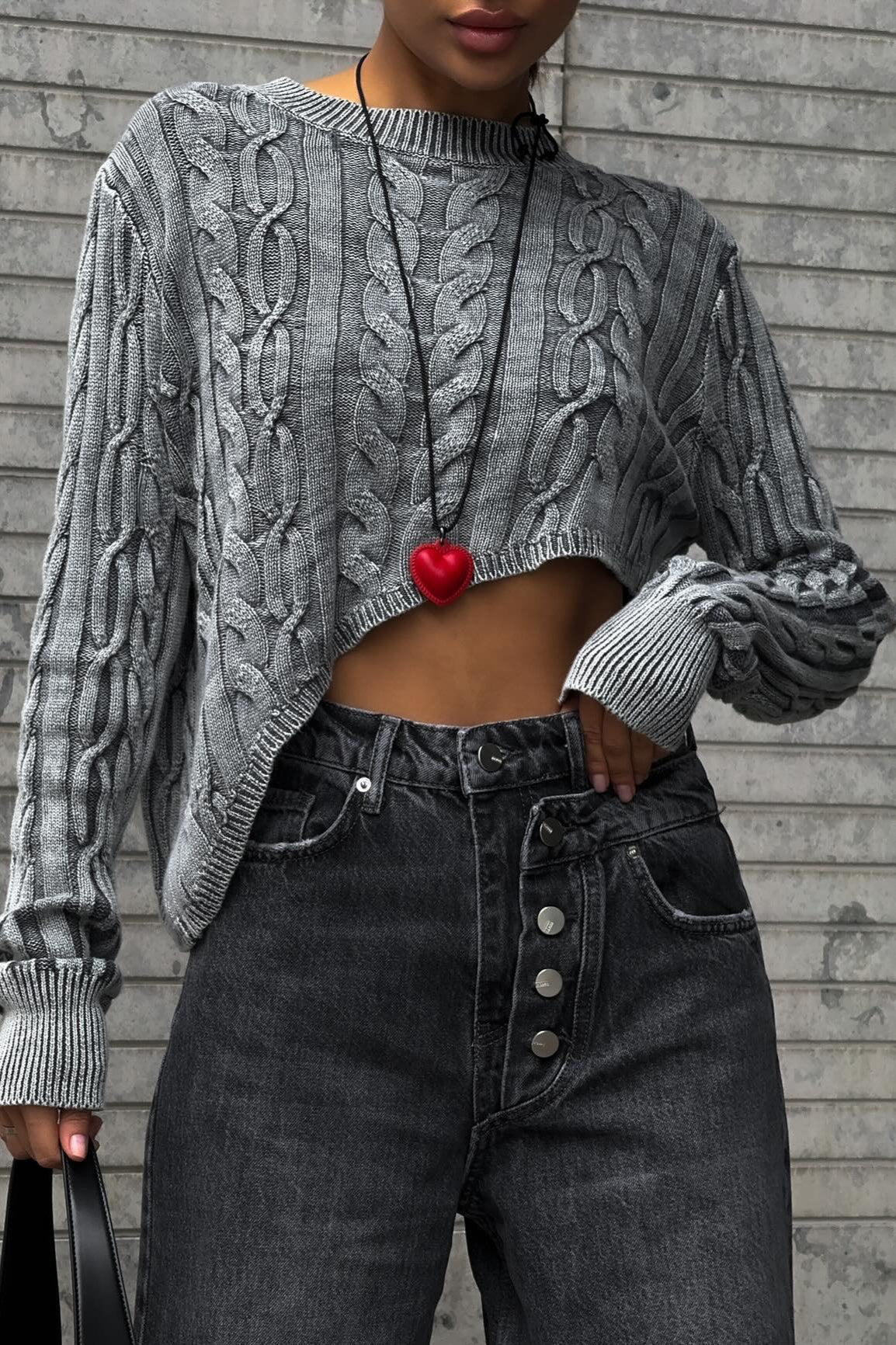 Knit Fitted Cropped Sweater