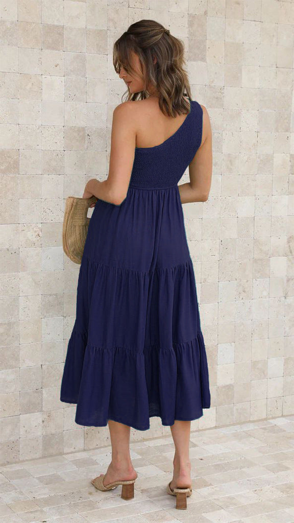 A-Line Sleeveless Dress with Ruched Details