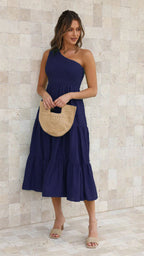 A-Line Sleeveless Dress with Ruched Details