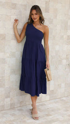 A-Line Sleeveless Dress with Ruched Details