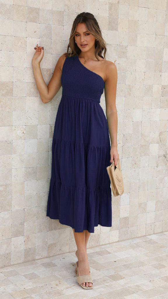 A-Line Sleeveless Dress with Ruched Details