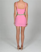 Paneled Mini Dress with Cutout Details