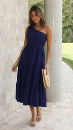 A-Line Sleeveless Dress with Ruched Details