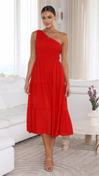 A-Line Sleeveless Dress with Ruched Details