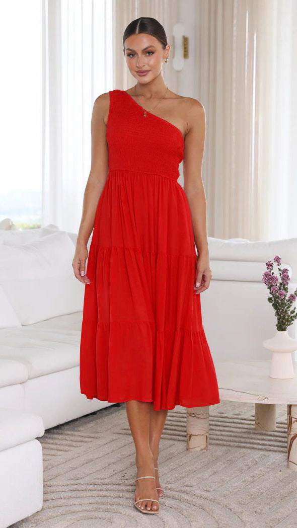 A-Line Sleeveless Dress with Ruched Details