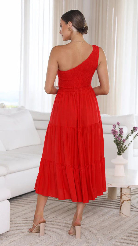 A-Line Sleeveless Dress with Ruched Details