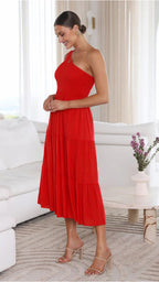A-Line Sleeveless Dress with Ruched Details
