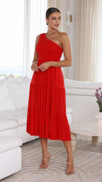 A-Line Sleeveless Dress with Ruched Details
