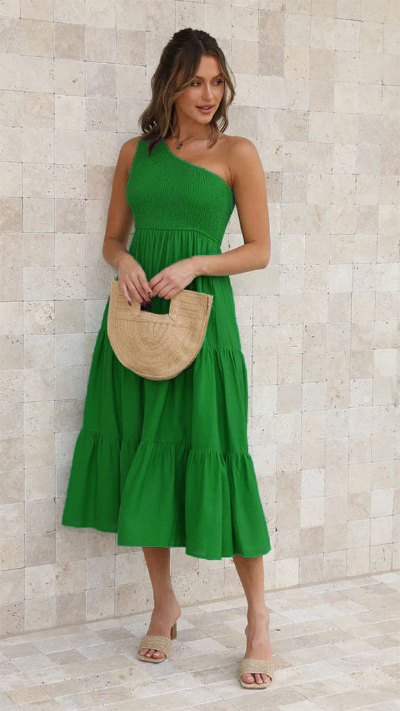 A-Line Sleeveless Dress with Ruched Details