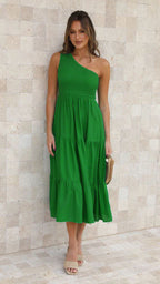 A-Line Sleeveless Dress with Ruched Details
